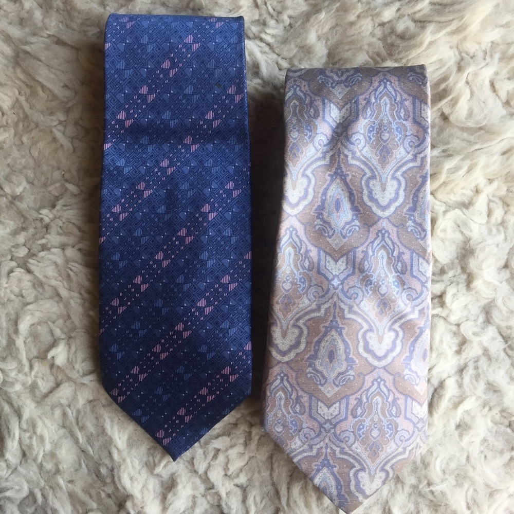Set of 2 Vintage Pierre Cardin 100% Silk Ties